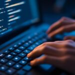 hands typing code laptop keyboard 1110022 23322